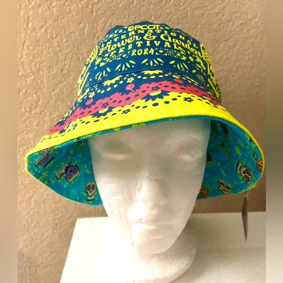 2024 Disney Parks Epcot Flower & Garden Festival Coco Reversible Bucket Hat NWT - Picture 2 of 9